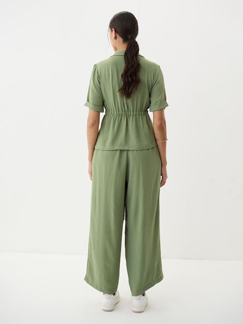 Sage Green Drawstring Detail Co-Ord Set