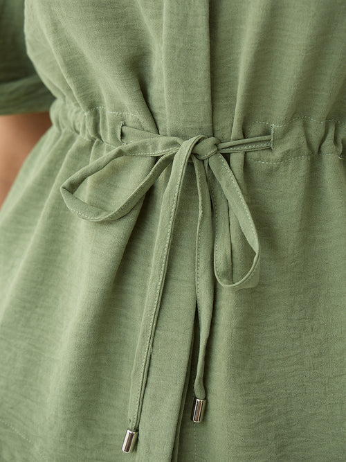 Sage Green Drawstring Detail Co-Ord Set
