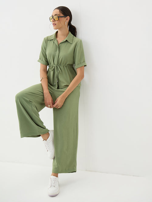 Sage Green Drawstring Detail Co-Ord Set