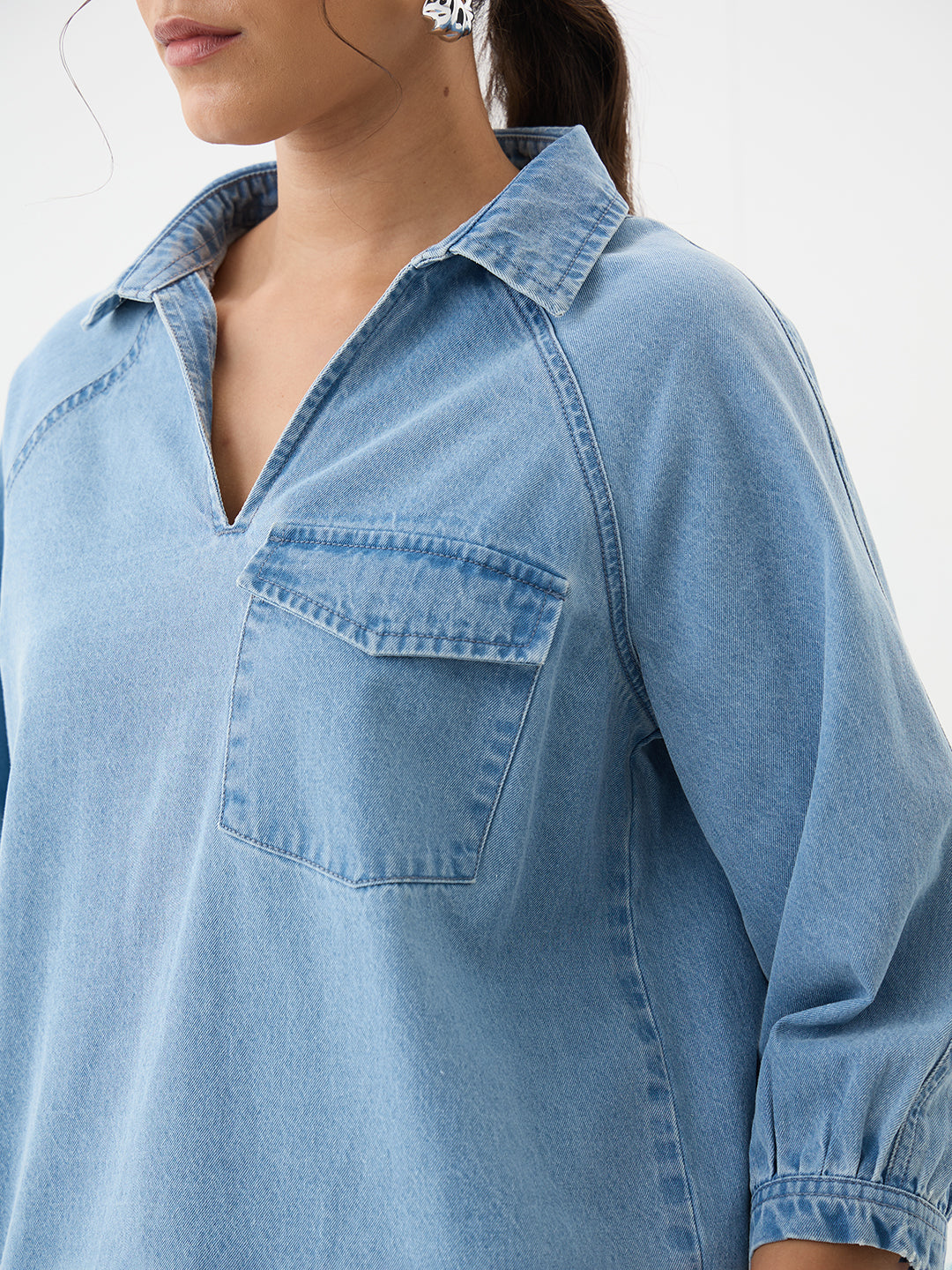 DenimClassic Ice Blue Raglan Sleeve Top