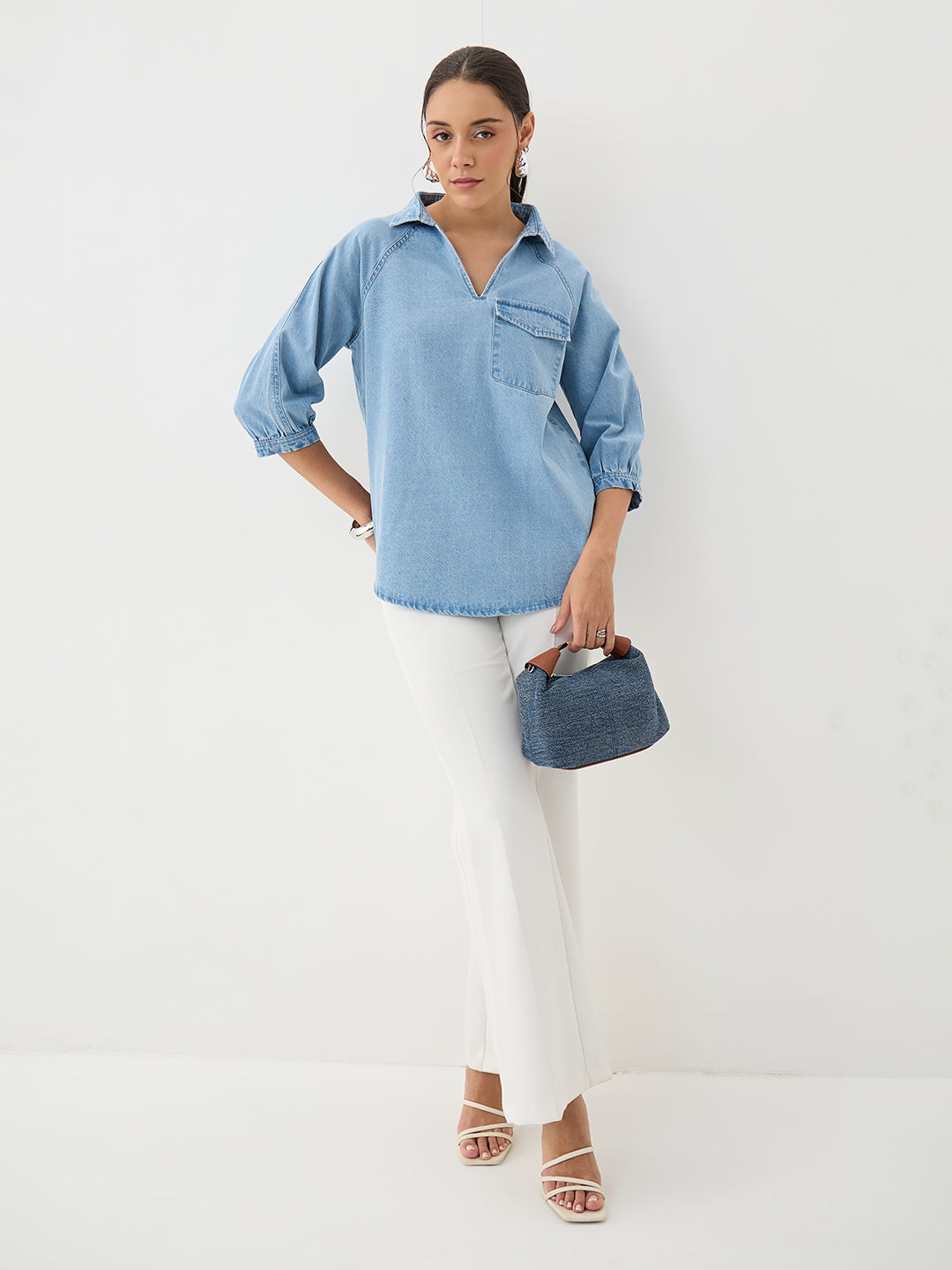 DenimClassic Ice Blue Raglan Sleeve Top