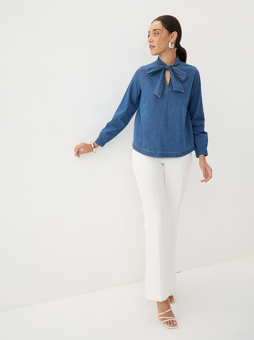 DenimLite Navy Tie-Up top