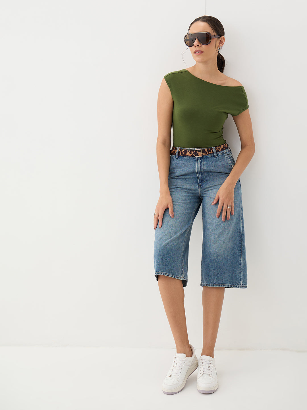Olive Knit Boat Neck Bodysuit