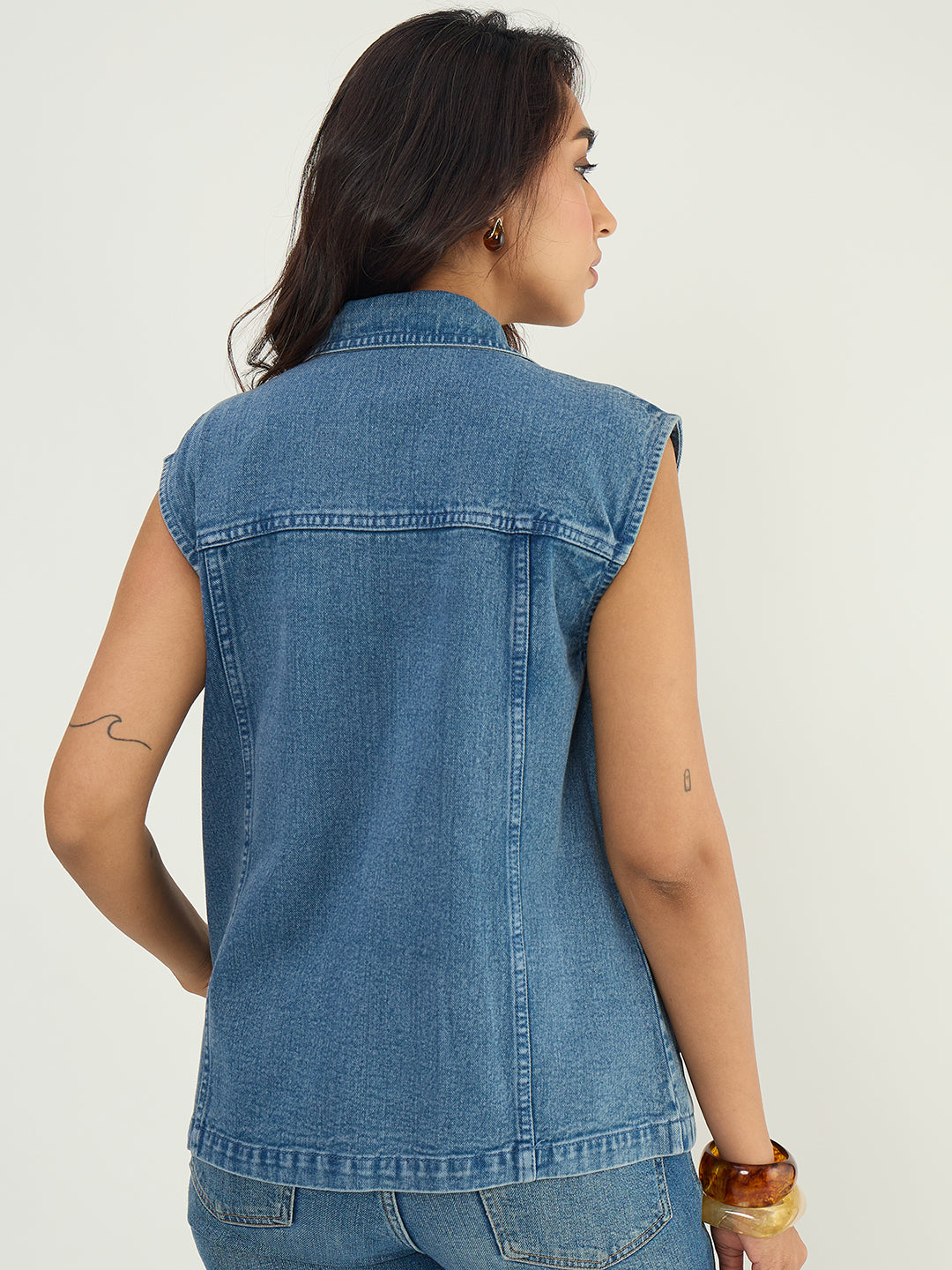 DenimClassic Blue Sleeveless Vest