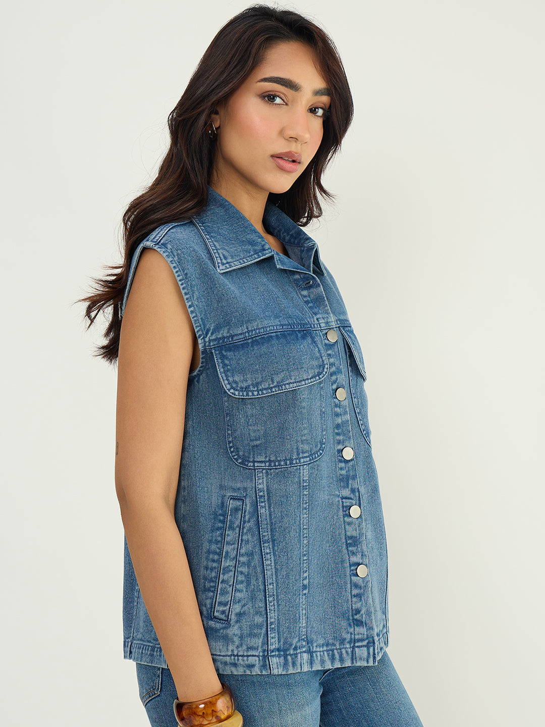 DenimClassic Blue Sleeveless Vest