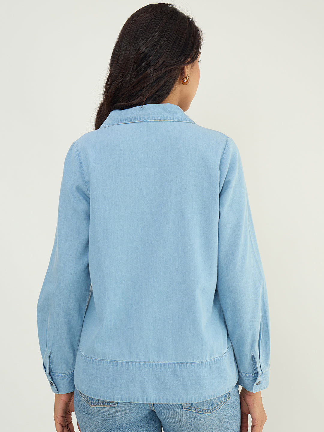 Light Blue Relaxed Fit Denim Top