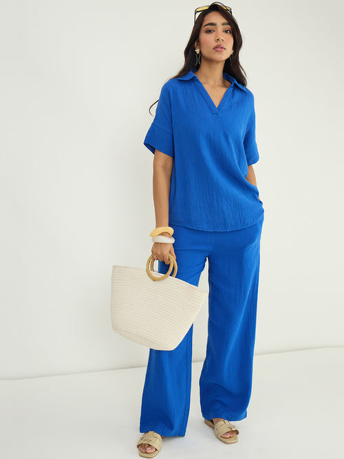 CloudComfort Gauze Blue Co-ord Set