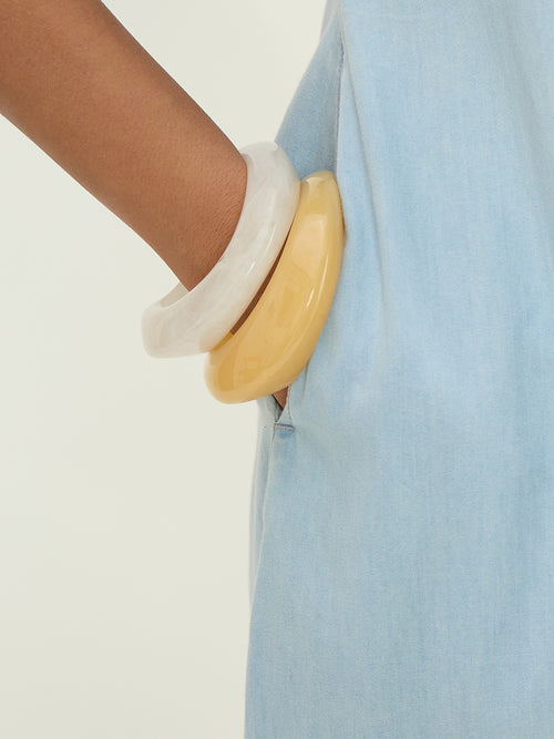 DenimLite Light Blue A-line Maxi Dress