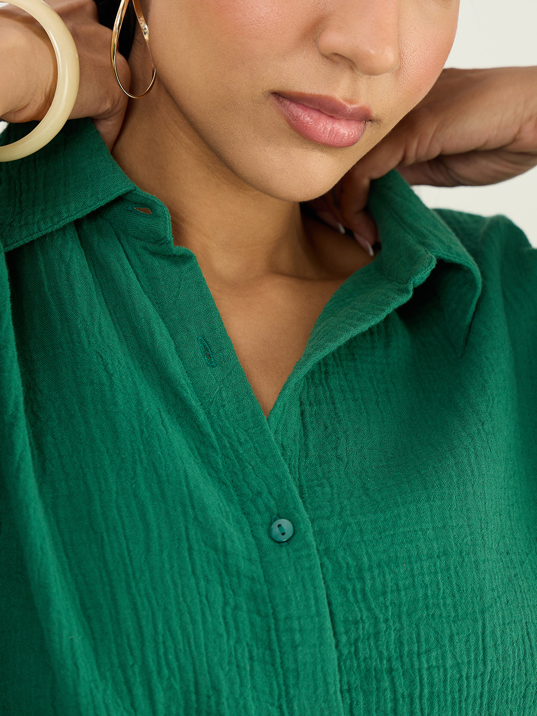 CloudComfort Gauze Green Shirt