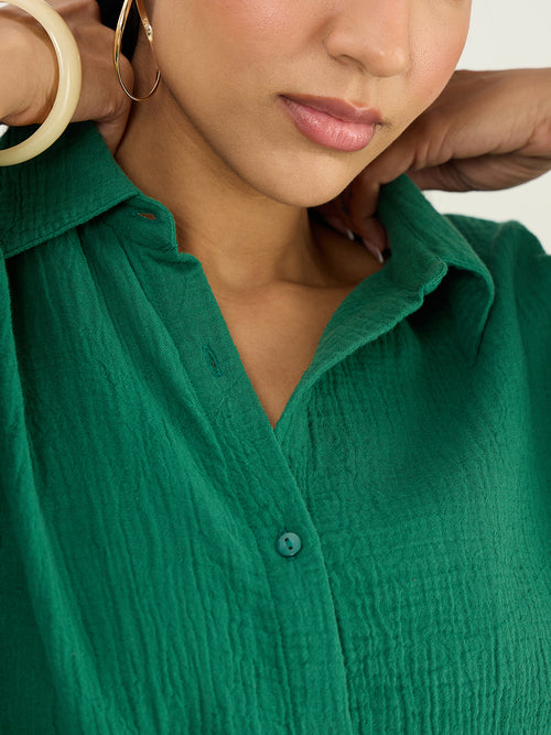 CloudComfort Gauze Green Shirt