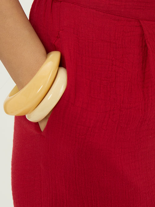 CloudComfort Gauze Red Co-ord Set