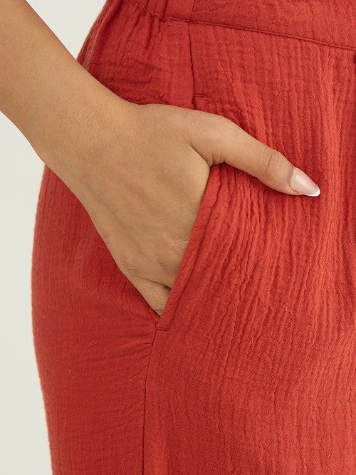 CloudComfort Gauze Rust Shirt Co-ord Set