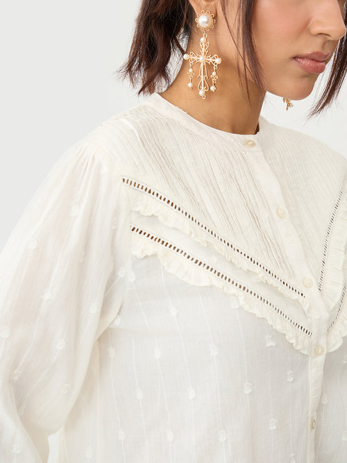 Off- White Pleated Yoke Dobby Shirt