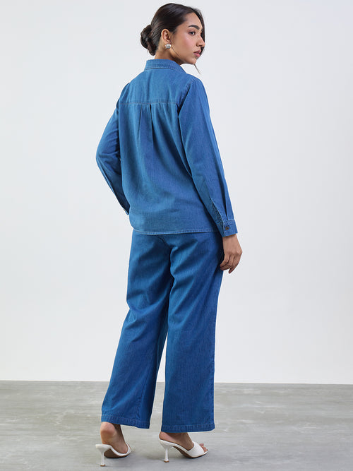 Mid Blue Shirt Denim Co-Ord