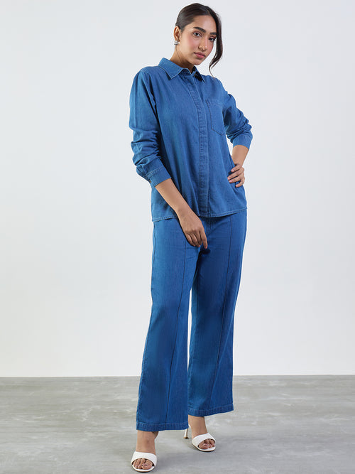 Mid Blue Shirt Denim Co-Ord