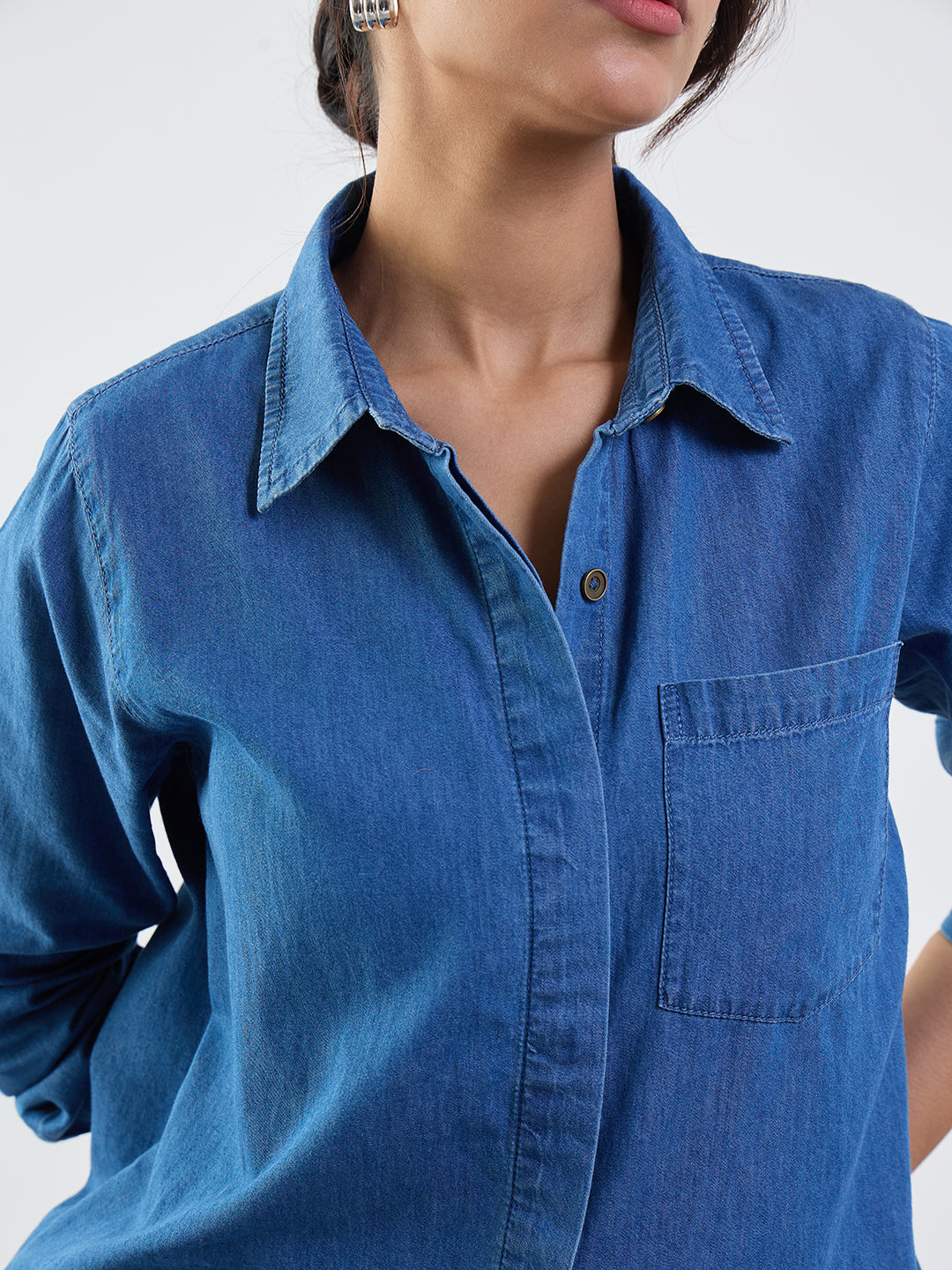 DenimLite Mid Blue Shirt Co-Ord