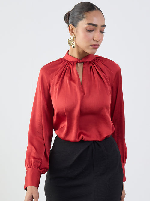 Red Balloon Sleeves Top