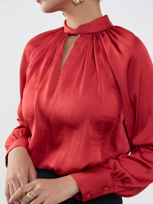 Red Balloon Sleeves Top