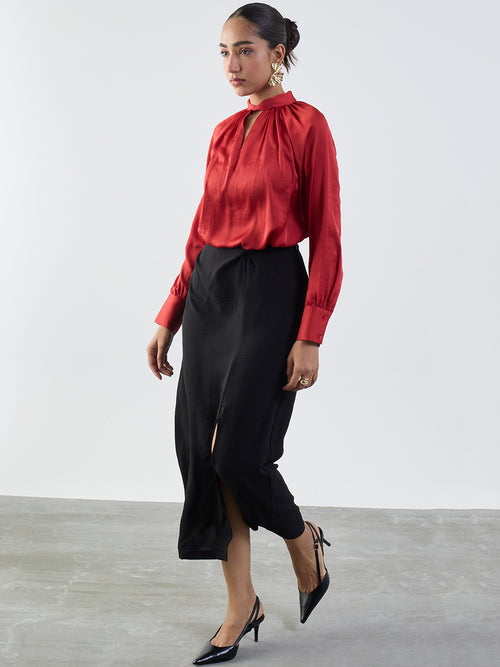 Red Balloon Sleeves Top