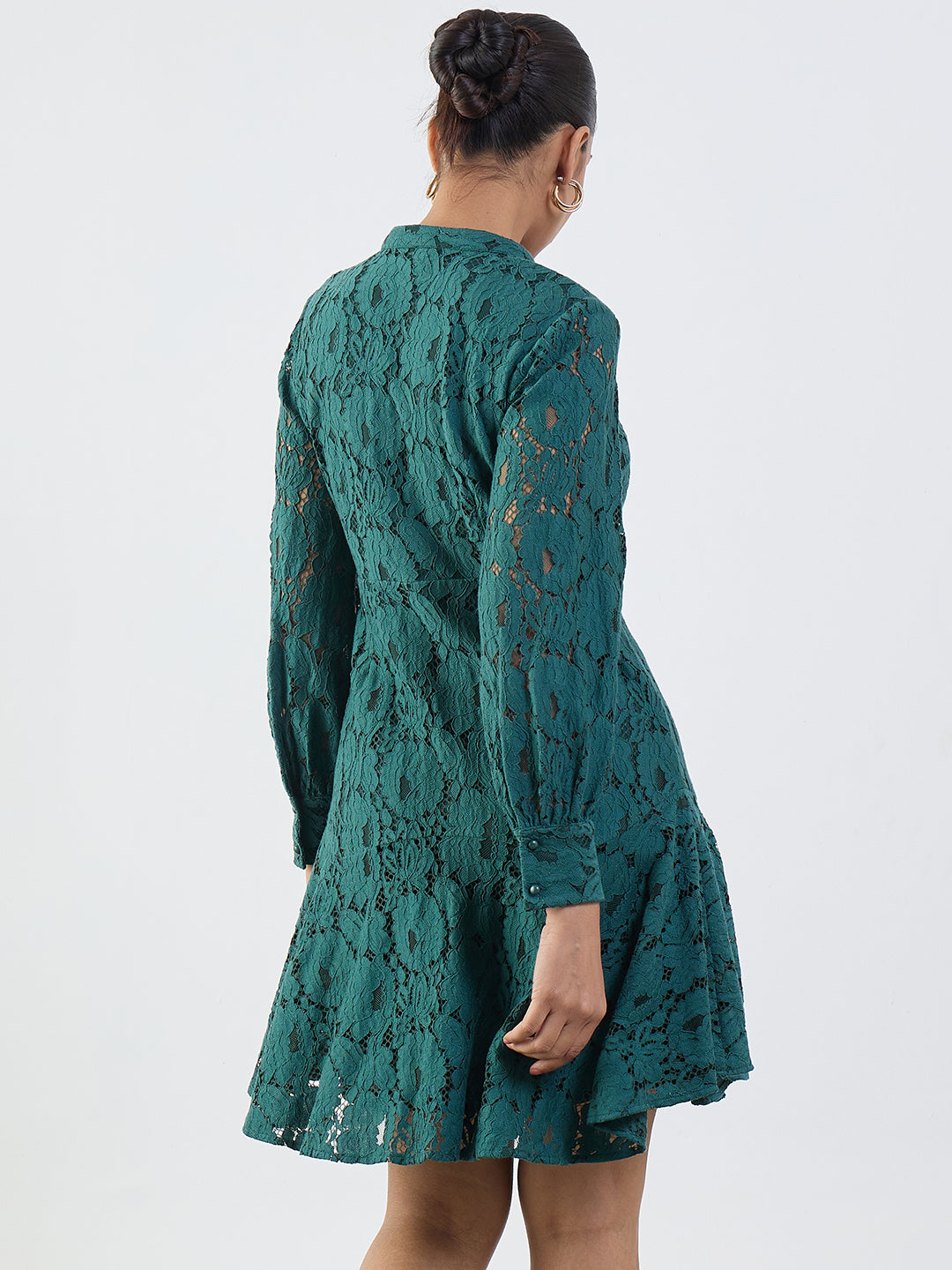 Green Lace Mini Dress