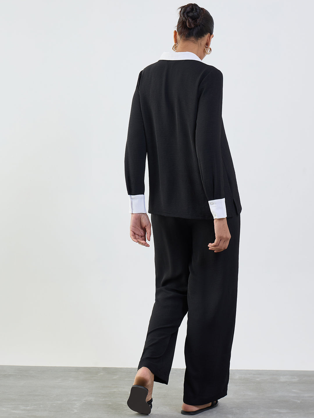 Black And White Colorblock Co-Ord Set