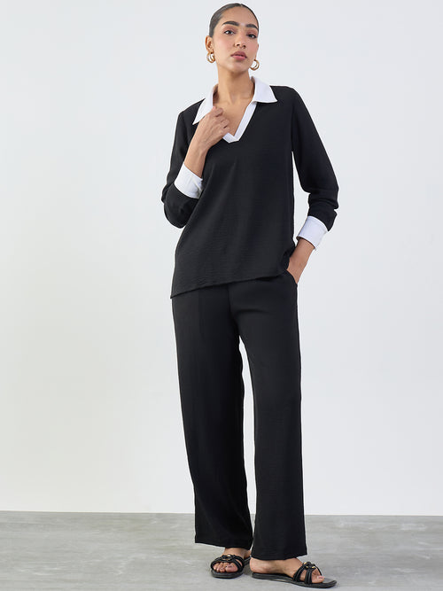 Black And White Colorblock Co-Ord Set