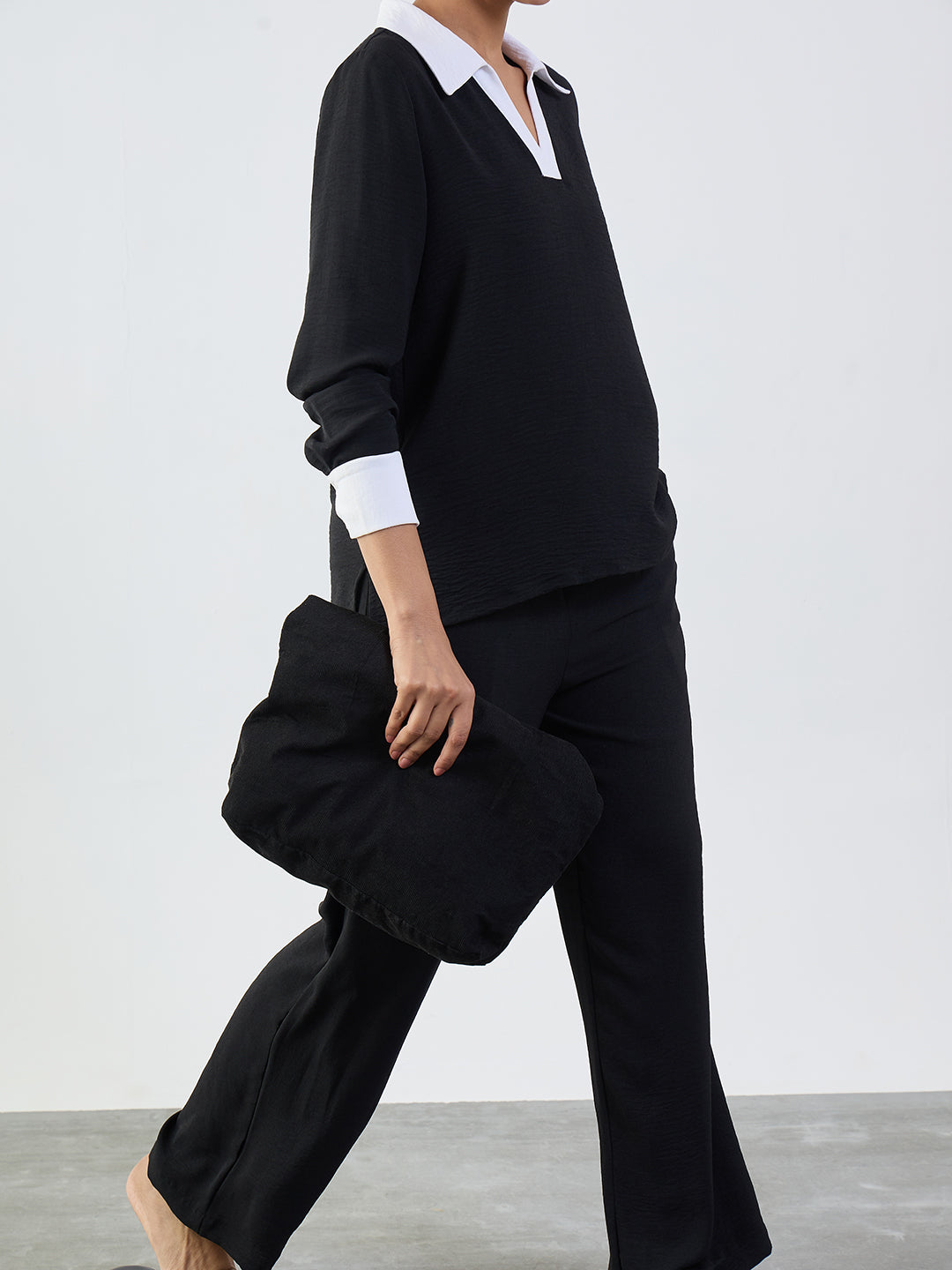 Black And White Colorblock Co-Ord Set