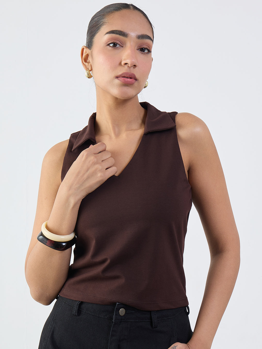 coffee-brown-knit-collared-top-fzk-7334