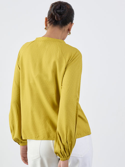 citrine-green-peasant-sleeves-tie-up-top-ff-7508