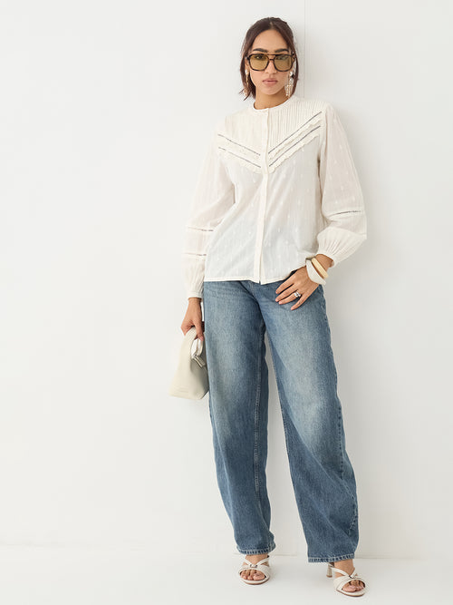 Off- White Pleated Yoke Dobby Shirt