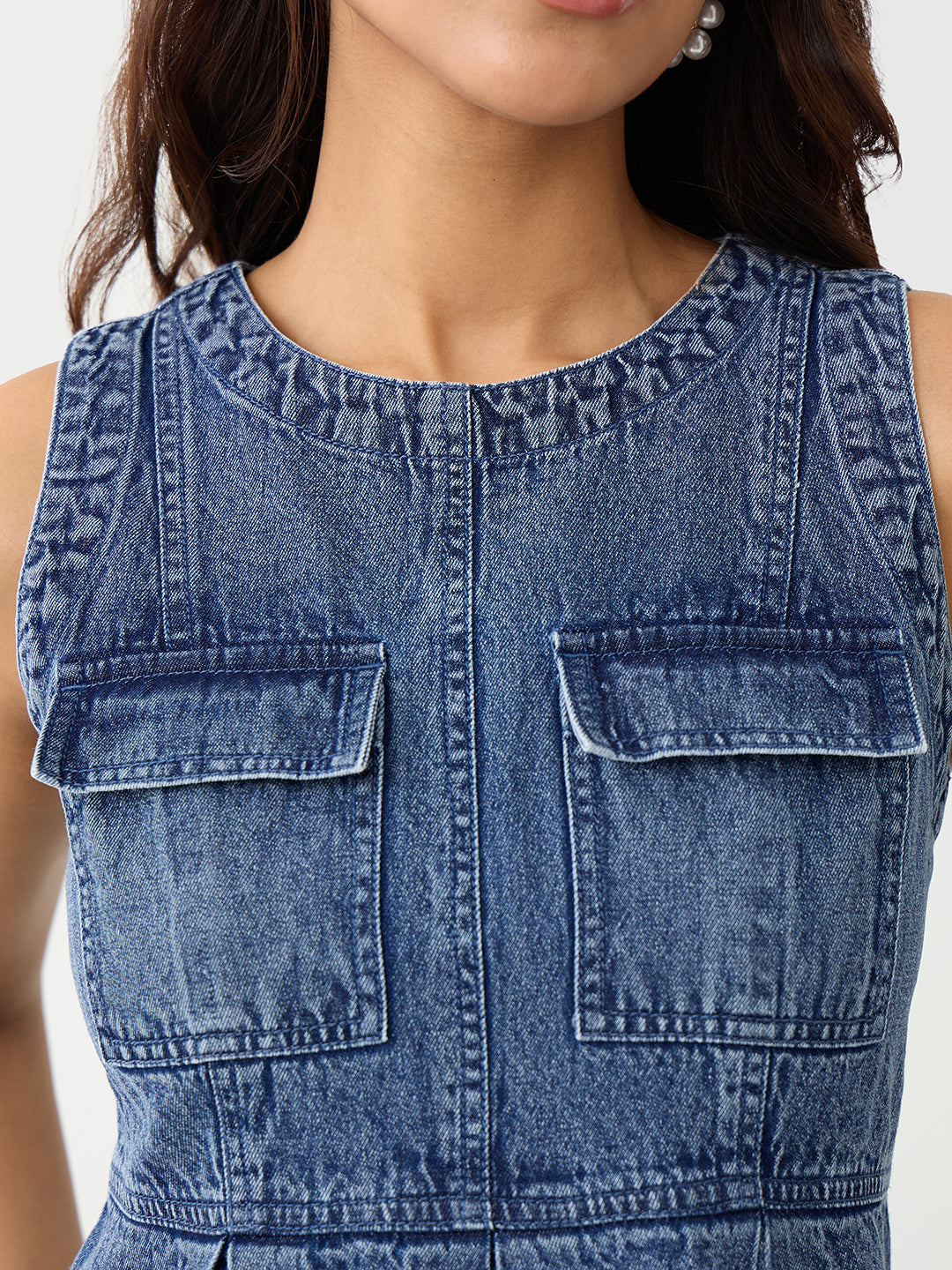 DenimClassic Acid Blue Peplum Top