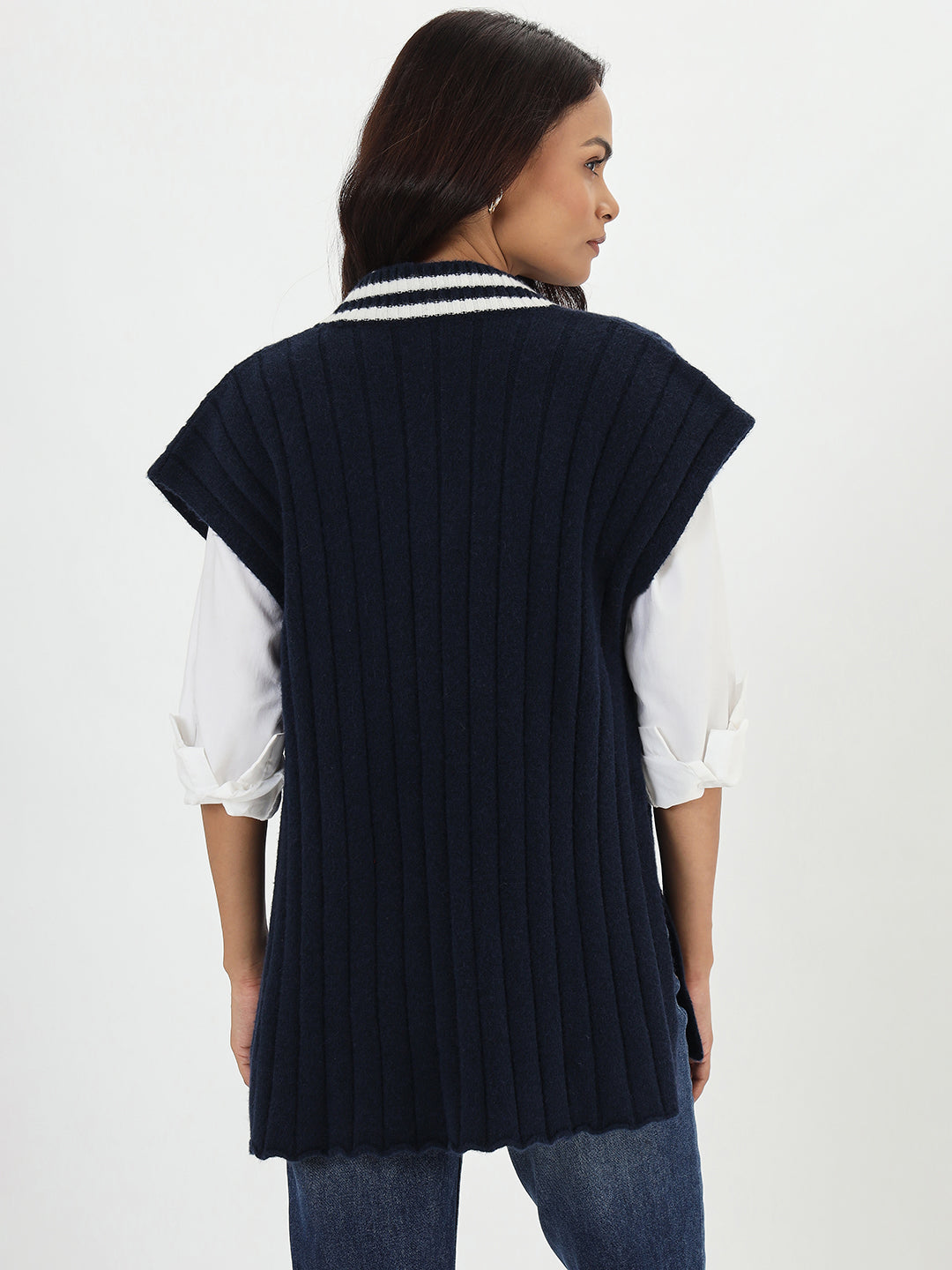 Navy Colorblock Sweater Vest