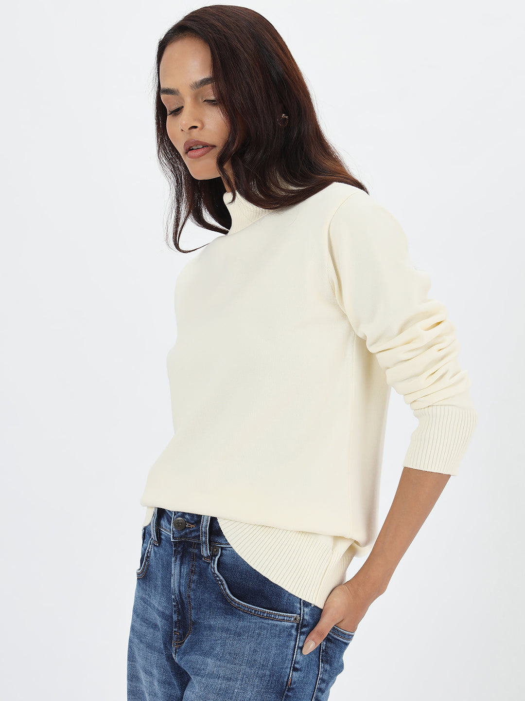 Ivory Turtle Neck Sweater