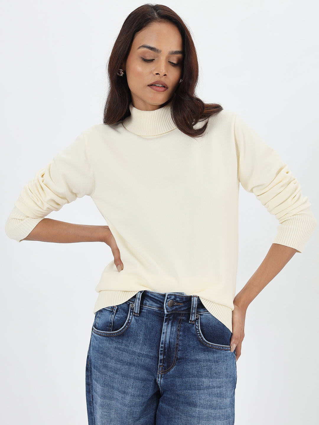 Ivory Turtle Neck Sweater