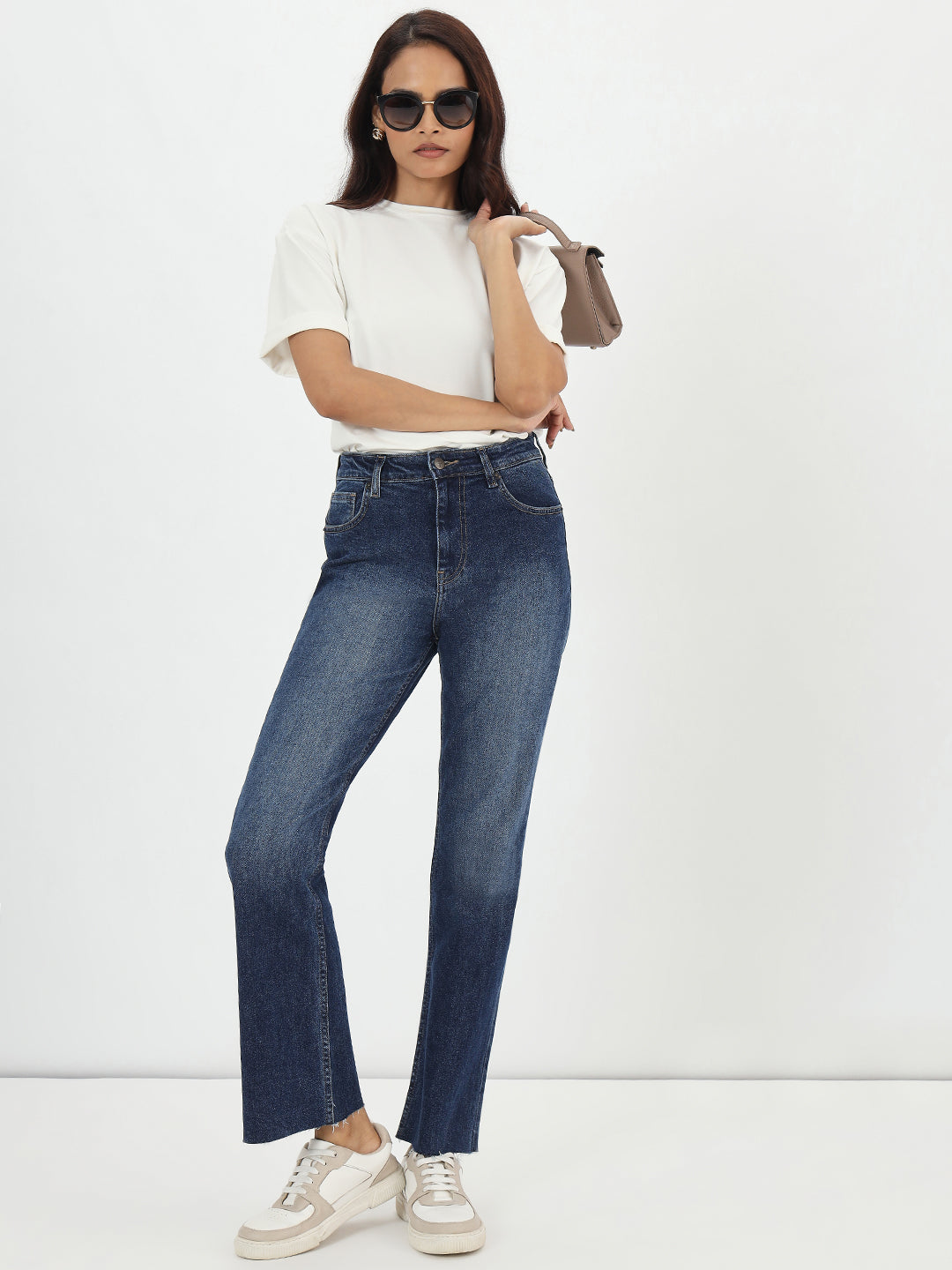 White Oversize Cotton Knit T-Shirt