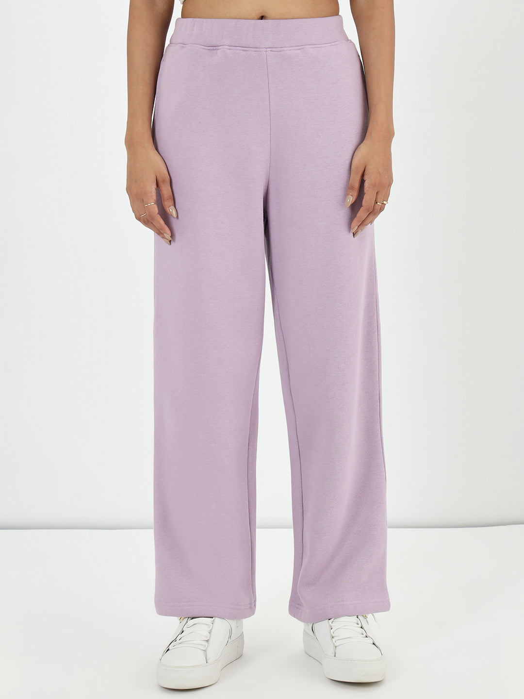 Lilac Straight Fit Fleece Trackpants