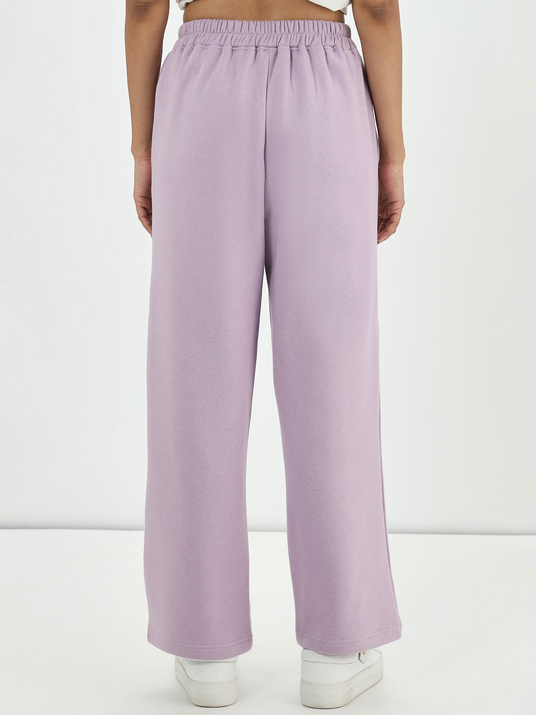 Lilac Straight Fit Fleece Trackpants