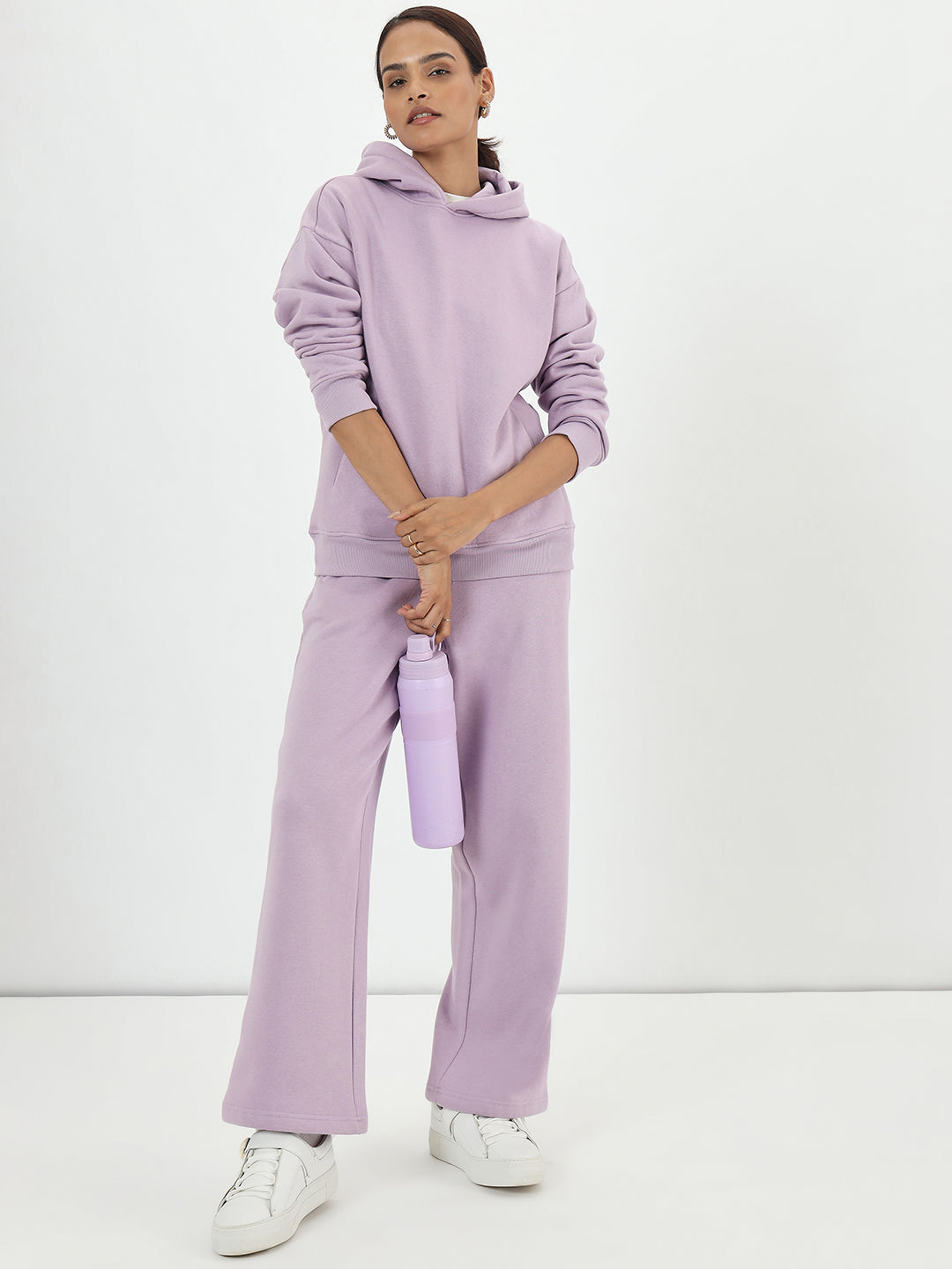Lilac Straight Fit Fleece Trackpants