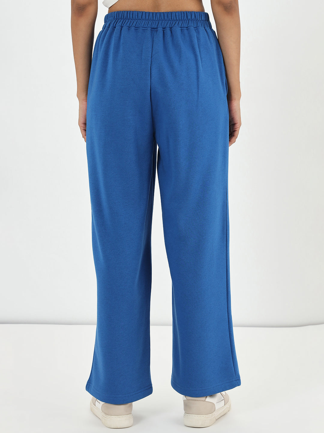 Royal Blue Straight Fit Fleece Trackpants