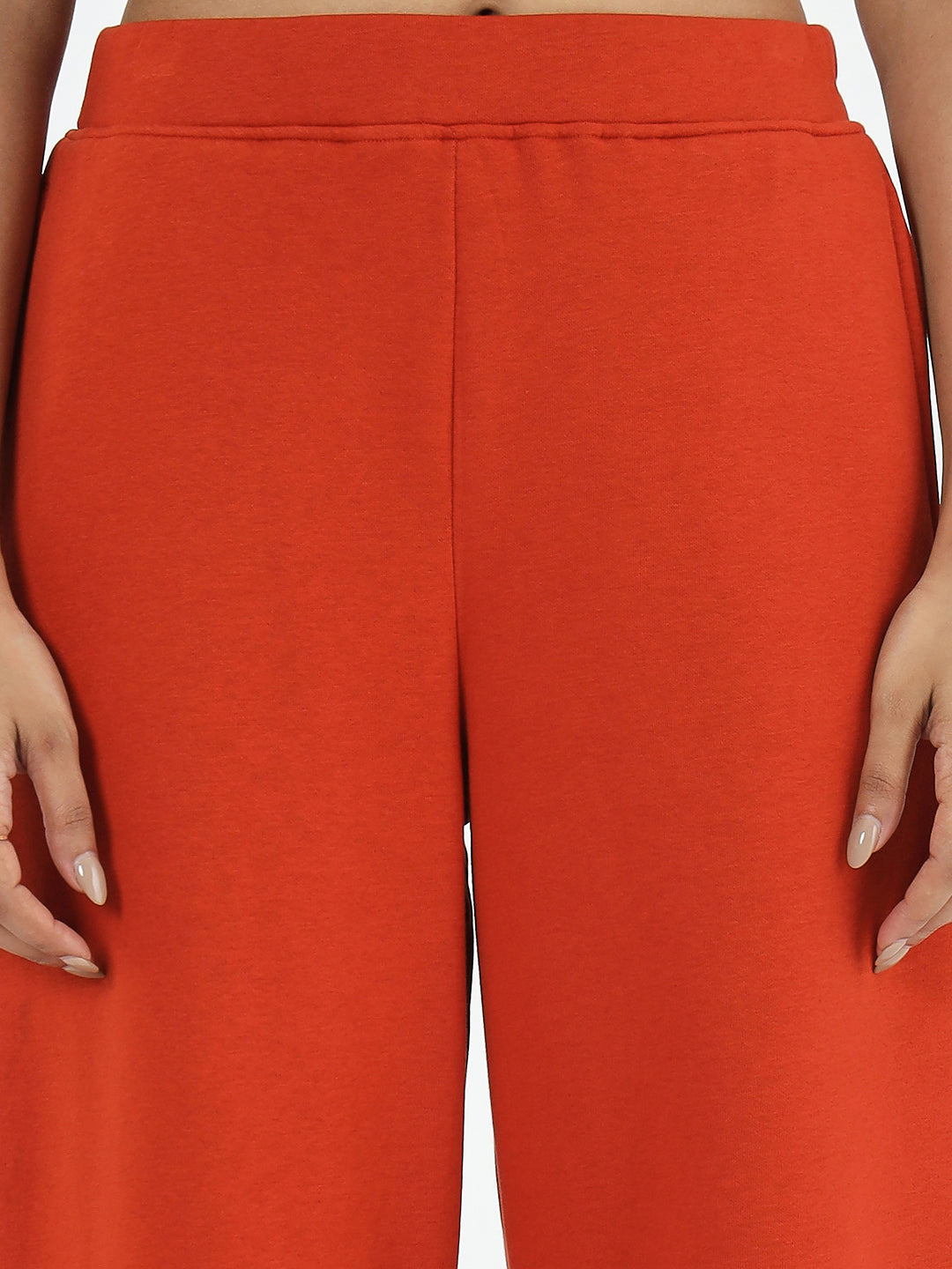 Rust Straight Fit Fleece Trackpants