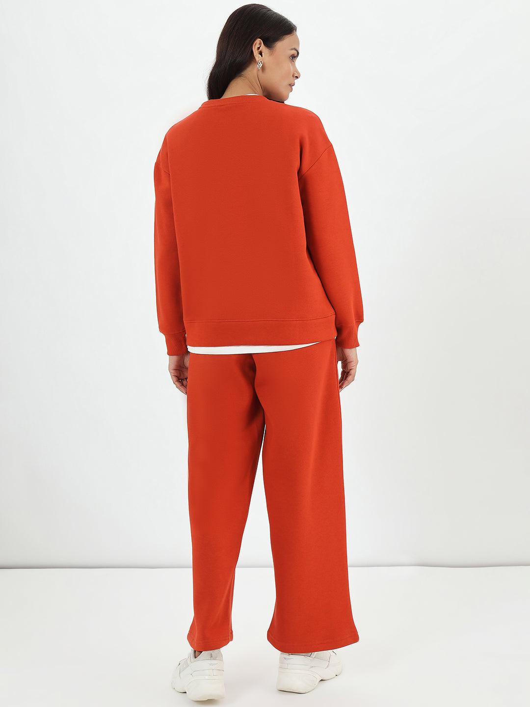 Rust Crew Neck Fleece Sweatshirt