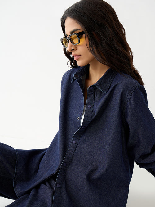 DenimClassic Navy High Low Shirt