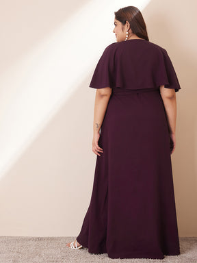 Wine Wrap Formal Maxi Dress