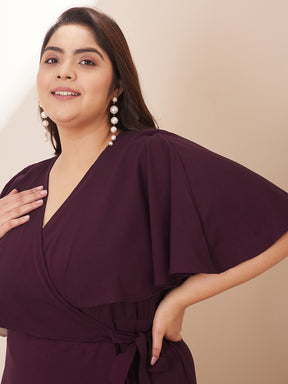 Wine Wrap Formal Maxi Dress