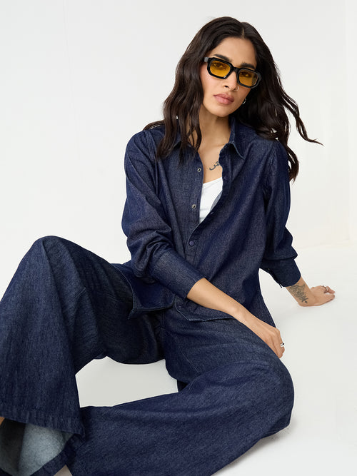 DenimClassic Navy High Low Shirt