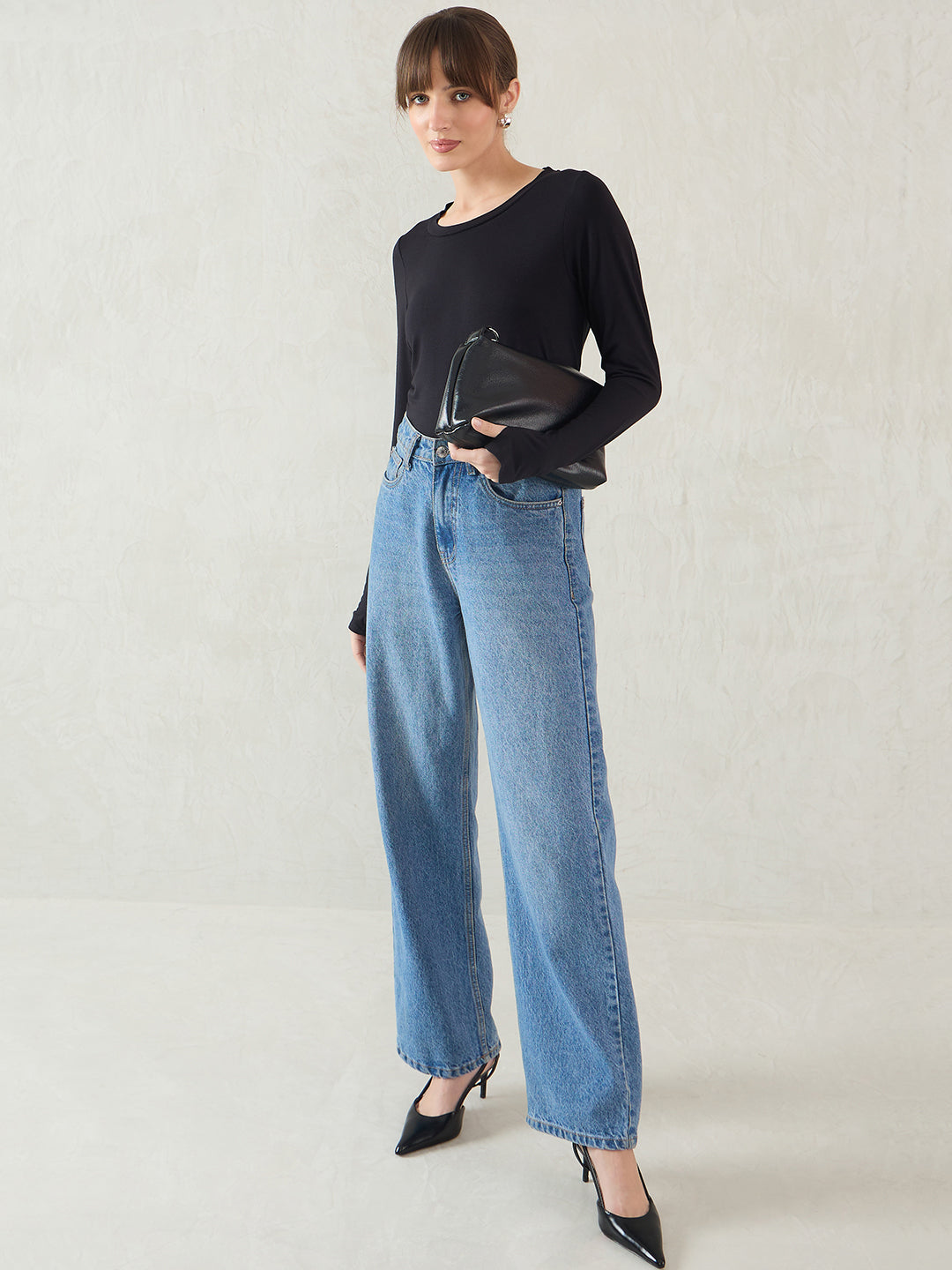 Bamboo Black Knit T-Shirt