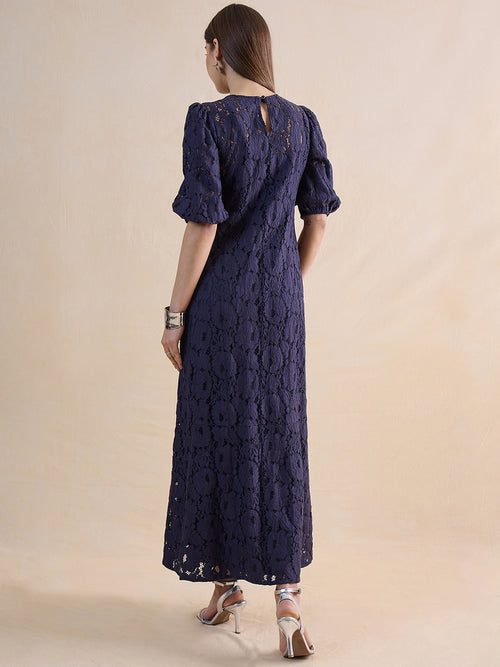 Navy Lace Maxi Dress