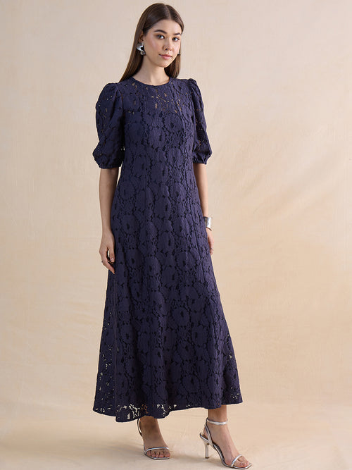 Navy Lace Maxi Dress