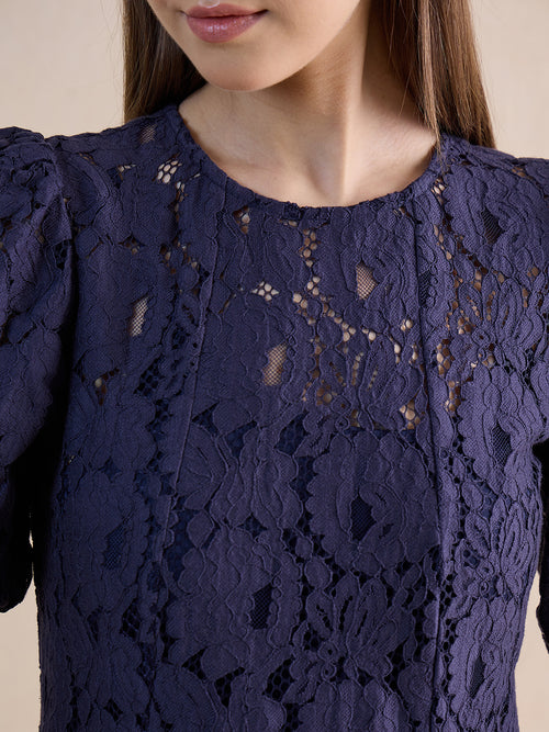 Navy Lace Maxi Dress