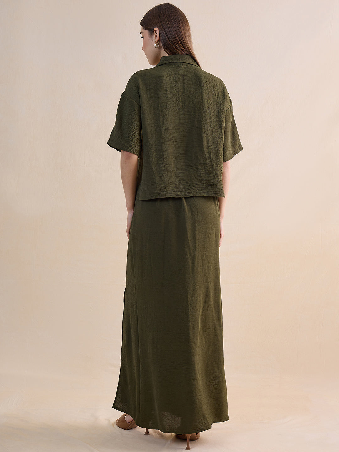 Olive Skirt Co-Ord Set